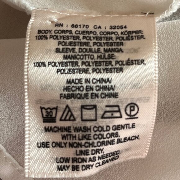 Anthropologie HD in Paris Josie Clipdot Blouse 4 white chiffon sleeves - Picture 9 of 10